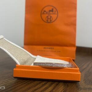 Hermès Enamel Bangle Bracelet – Pink Floral with Gold Hardware